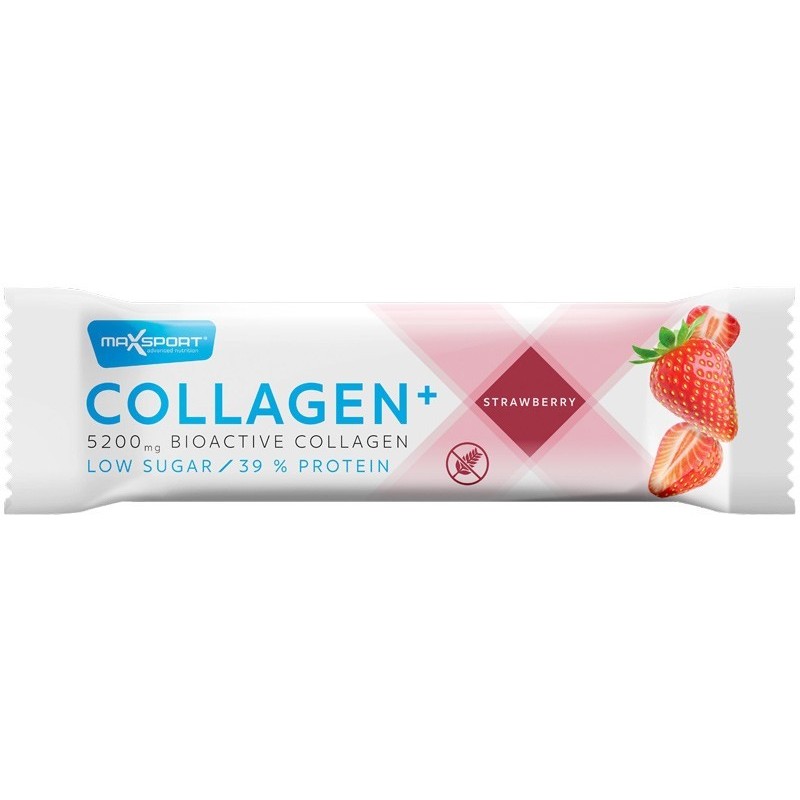 Baton Proteic cu Colagen+ si Capsuni, 40g Max Sport