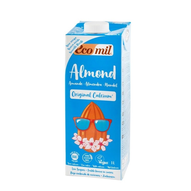 Bautura BIO de Migdale cu Calciu, fara Zahar, 1 l, Ecomil