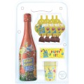 Bautura Racoritoare Carbogazoasa cu Suc de Capsuni Robby Bubble, Party Kit, 4 Pahare si 4 Trompete, 0.75 l