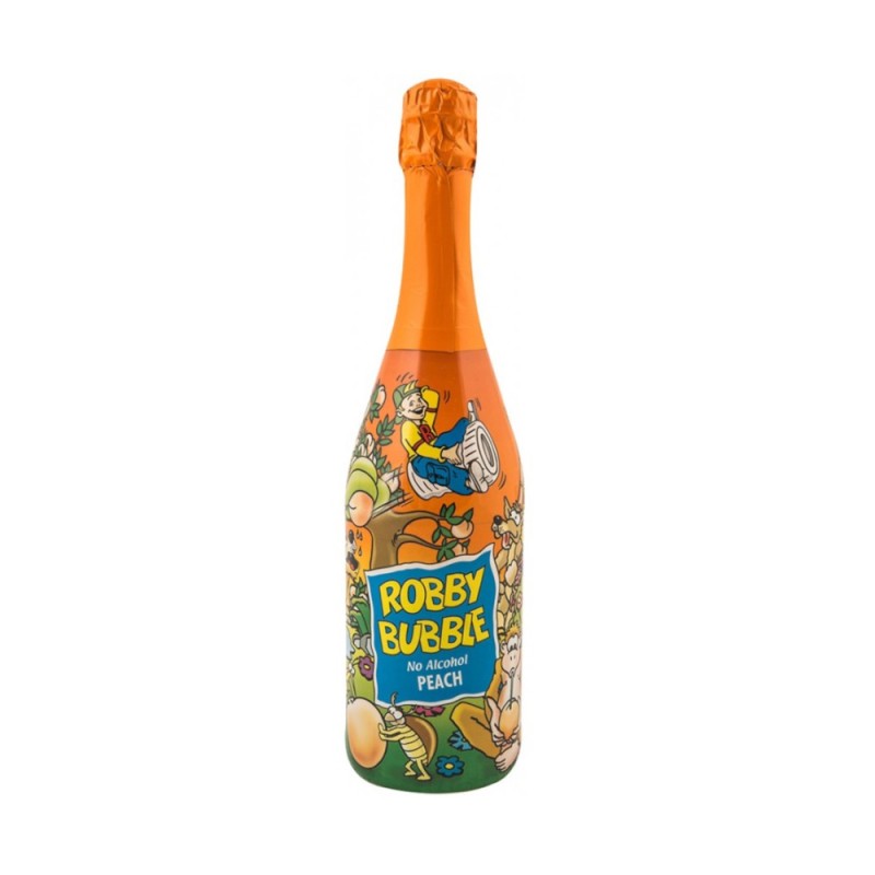 Bautura Racoritoare Carbogazoasa Robby Bubble, Suc de Piersica 0.75 l
