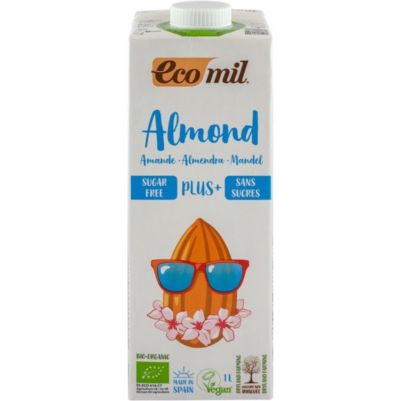 Bautura Vegetala BIO de Migdale cu Calciu, fara Zahar, 1 l, Ecomil