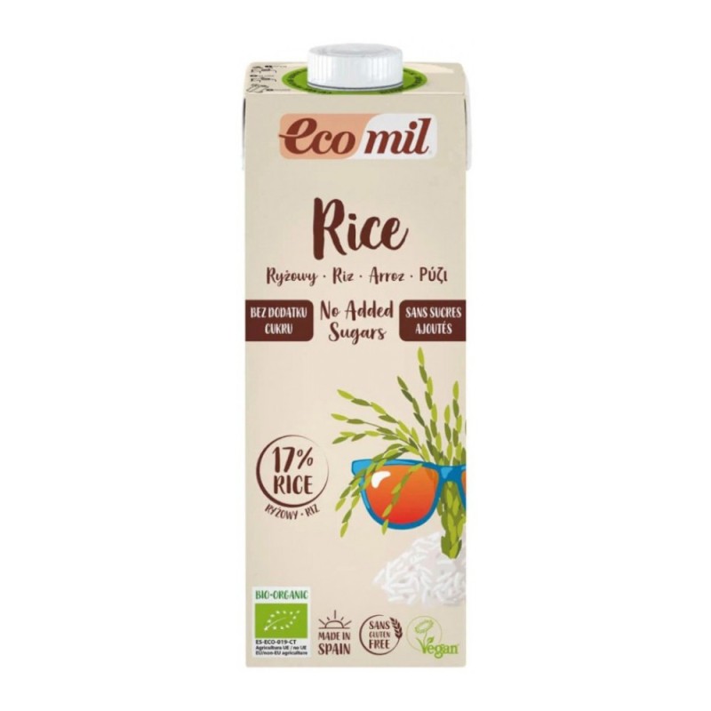 Bautura Vegetala Bio, Ecomil, de Orez, fara Zahar, 1 l