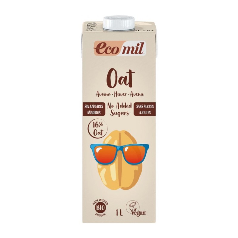 Bautura Vegetala Bio, Ecomil, de Ovaz, fara Zahar, 1 l