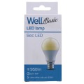 Bec cu Led Basic Well, A60, E27, 12W / 70W, 950 lm, 15000 Ore, 3000K, Lumina Calda