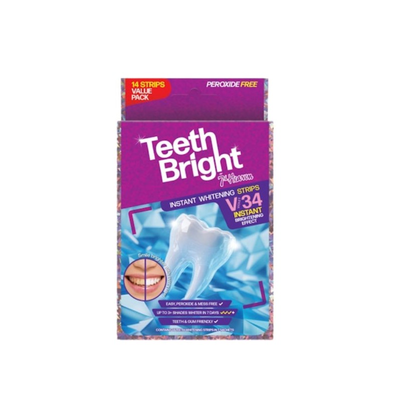 Benzi pentru Albirea Dintilor Teeth Bright Violet, 7th Heaven, 7 x 2 Bucati