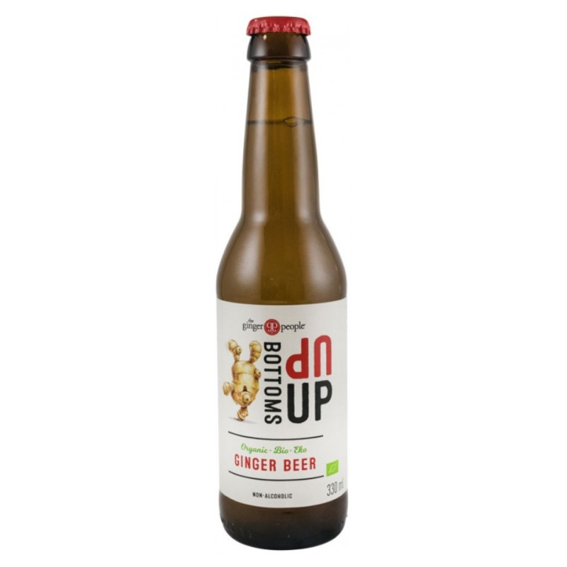 Bere Bio de Ghimbir fara Alcool Bottoms Up, 330 ml