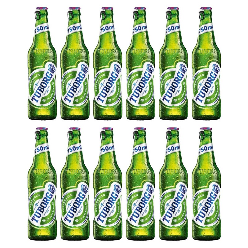 Bere Blonda Tuborg, Sticla, 12 x 0.75 l