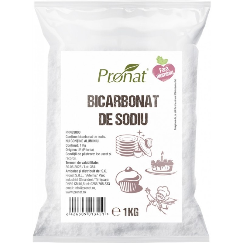 Bicarbonat de Sodiu, 1 kg, Pronat