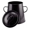 Garnita Emailata pentru Untura, 5 l, Negru, Perfect Home