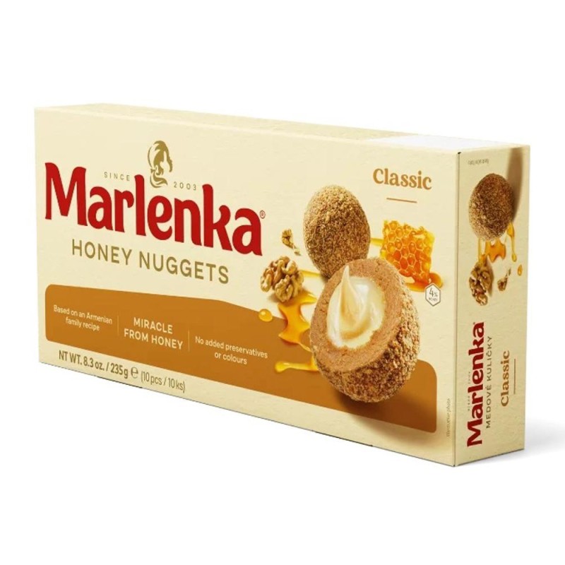 Bile cu Umplutura de Miere si Nuca, Marlenka, 235 g, 10 Bucati