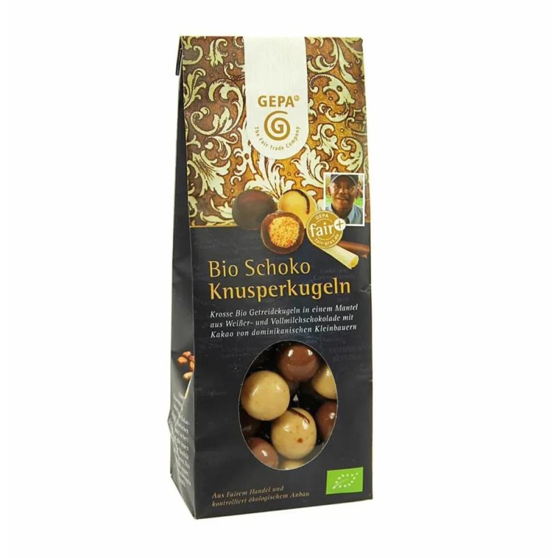 Bilute Crocante Acoperite cu Un Fin Invelis de Ciocolata, Gepa, Bio, 100 g