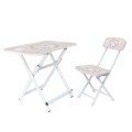 Birou si Scaun pentru Copii, Metal si Lemn, Pliabile, Roz