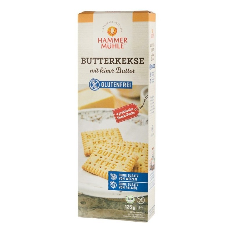 Biscuiti BIO cu Unt fara Gluten, 125 g, Hammer Muhle