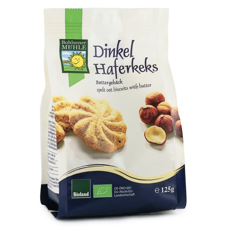 Biscuiti Bio din Faina de Grau Spelta, cu Ovaz si Unt, 125g Bohlsener Muhle