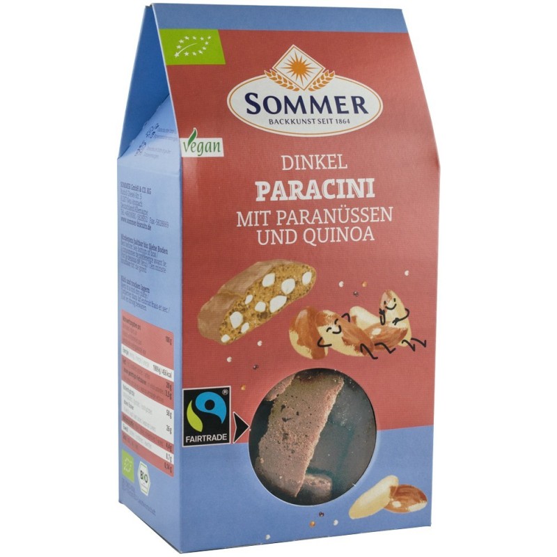 Biscuiti Bio Paracini cu Nuci Braziliene si Quinoa, 150g Sommer