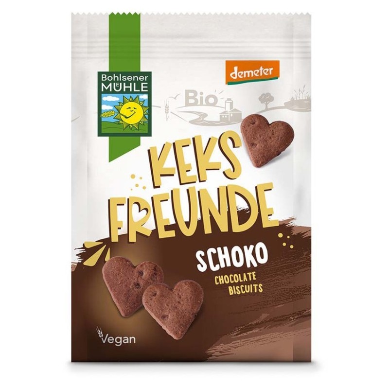 Biscuiti Bio si Demeter cu Ciocolata Freunde, 125 g, Bohlsener Muhle