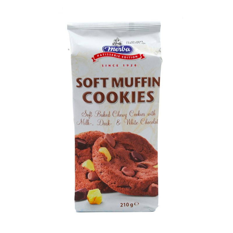 Biscuiti cu Bucati de Ciocolata Alba si Neagra, Merba 210 g