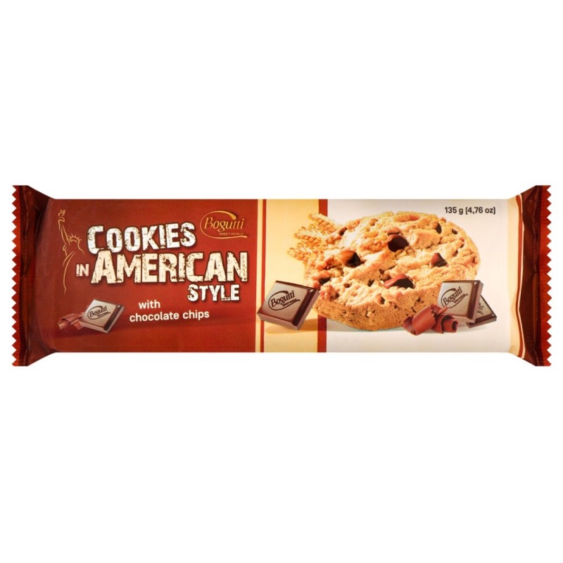 Biscuiti cu Ciocolata in Stil American, Bogutti, 135 g