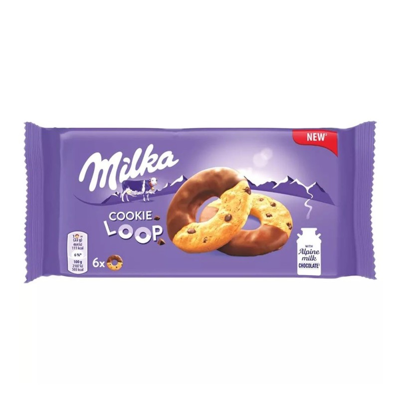 Biscuiti cu Ciocolata, Milka Cookie Loop, 132 g