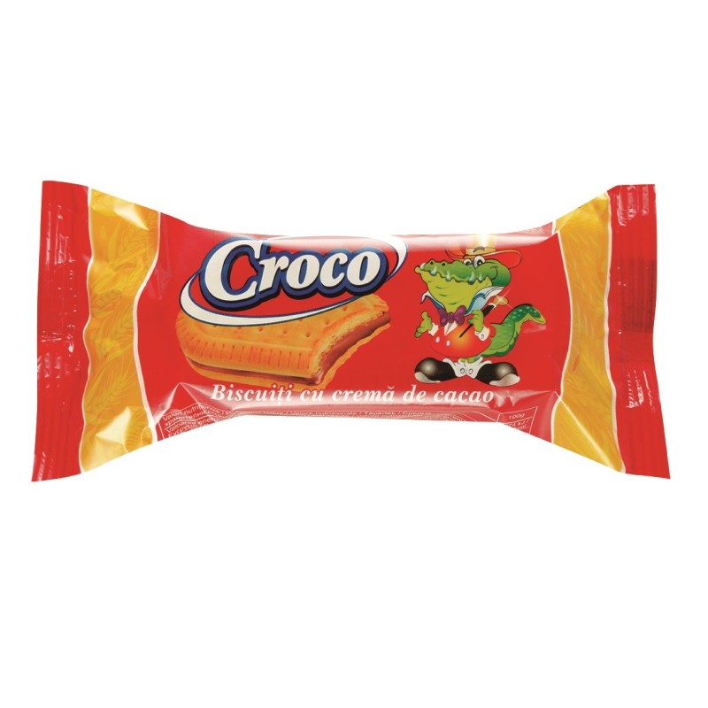 Biscuiti cu Crema de Cacao Croco, 32 g