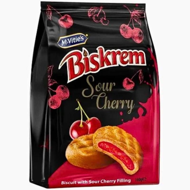 Biscuiti cu Crema de Visine Biskrem, 160 g