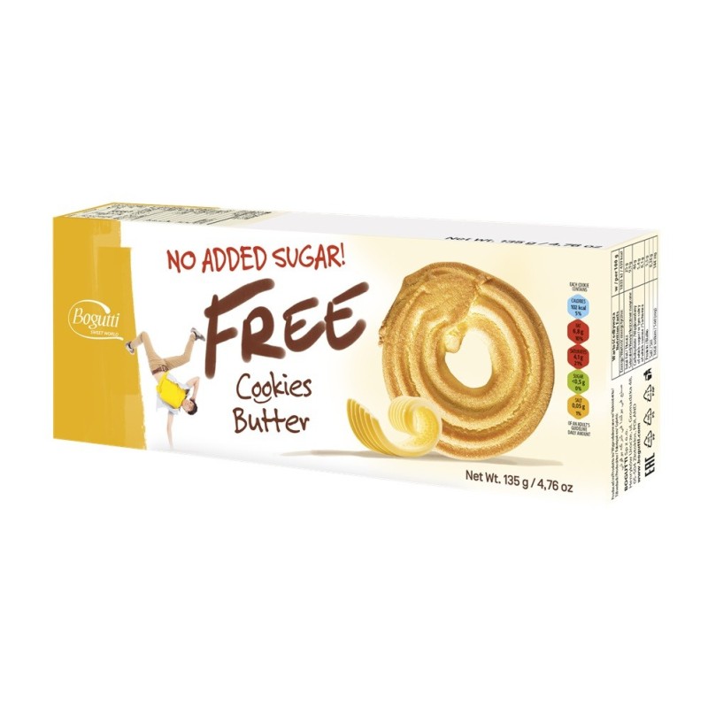 Biscuiti cu Unt 20%, Bogutti, Fara Zahar, 135 g