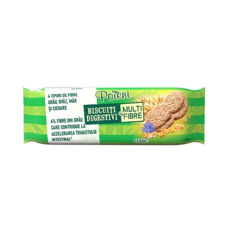 Biscuiti Digestivi, Poieni, Multifibre, Clasici, 53 g