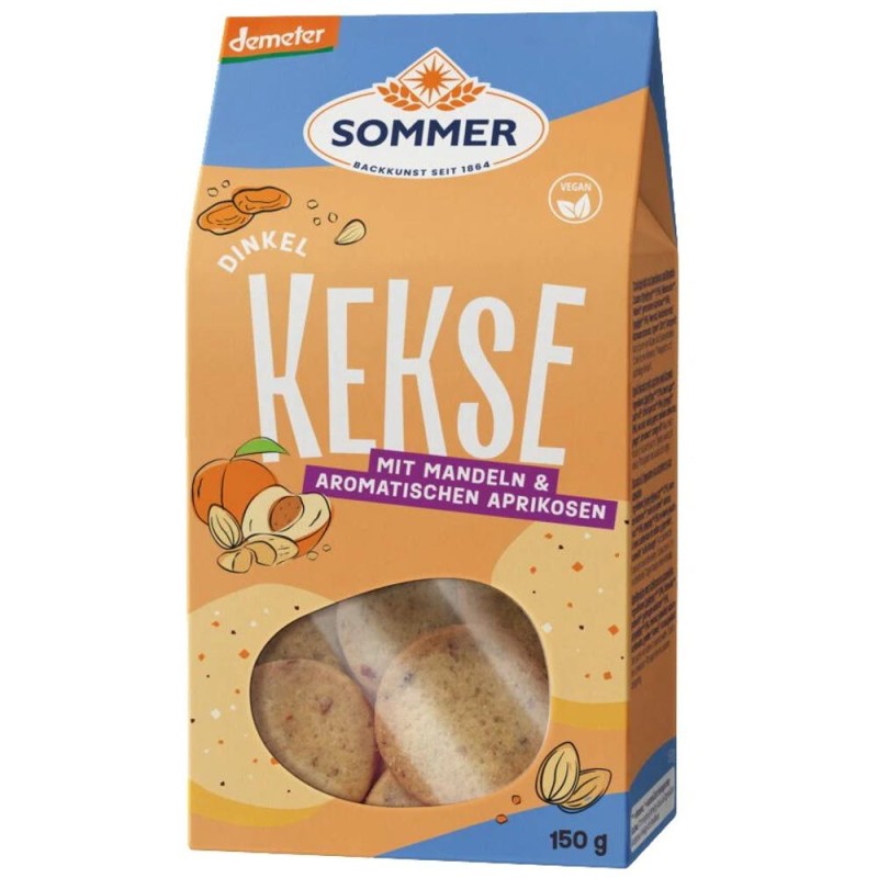 Biscuiti din Spelta cu Migdale si Caise, Sommer, Bio, 150 g