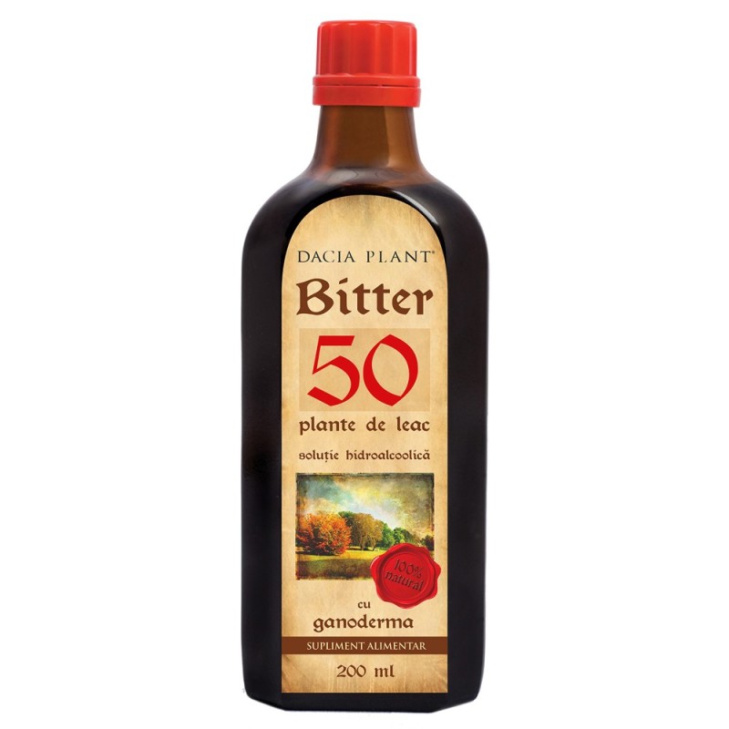 Bitter din 50 de Plante cu Ganoderma, 200 ml, Dacia Plant