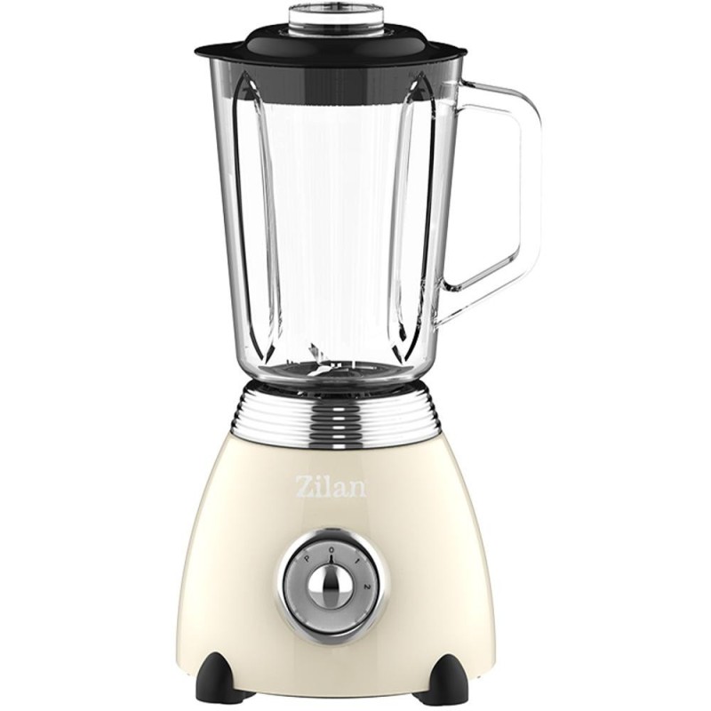 Blender Retro, Lame din Otel, Putere 500W, Capacitate 1.5 l, Crem