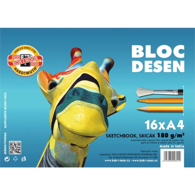 Bloc Desen, A4, Girafa, 180 g, 16 Coli