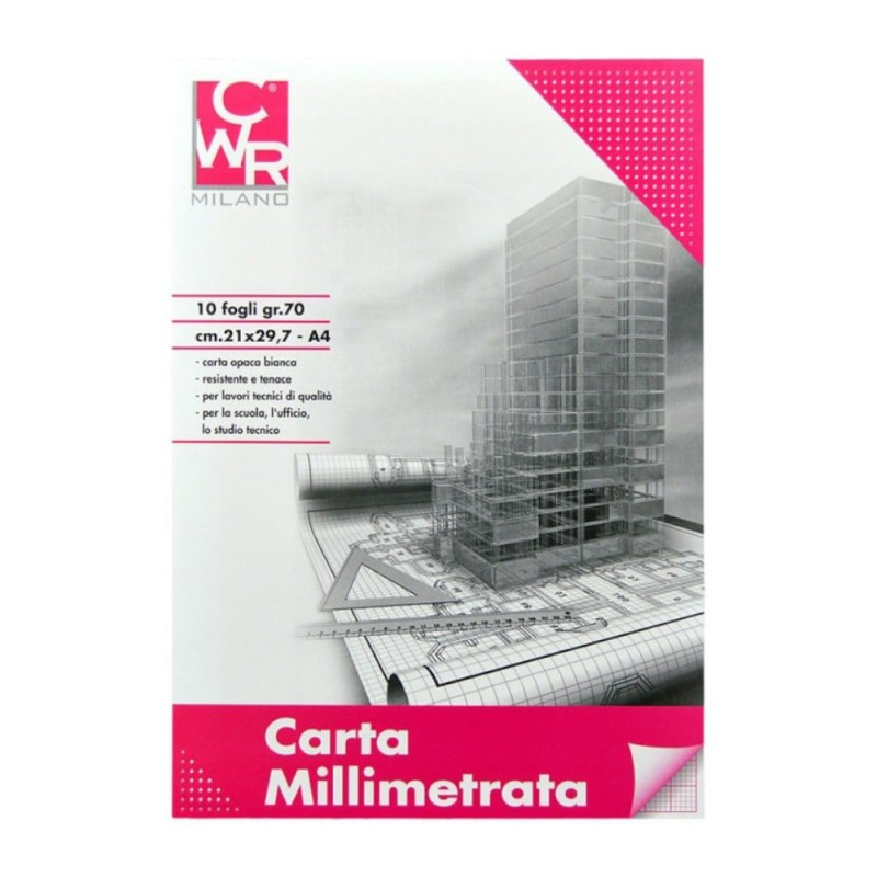 Bloc Hartie Milimetrica, 10 Coli, 21 cm x 29 cm