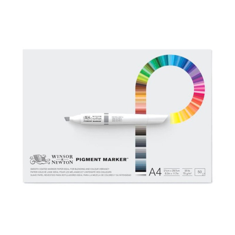 Bloc Hartie Pigment Marker Winsor & Newton, 21 x 29.7 cm, 75 g/mp