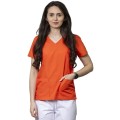 Bluza Medicala Dama Mira Premium, Maneca Scurta, 2 Buzunare, Portocaliu, L