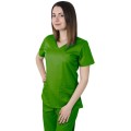 Bluza Medicala Dama Mira Premium, Maneca Scurta, 2 Buzunare, Verde Absint, XL