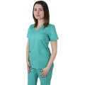 Bluza Medicala Dama Mira Premium, Maneca Scurta, 2 Buzunare, Verde deschis, XL