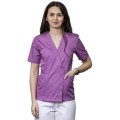 Bluza Medicala Tip Kimono Dama Kira Premium, Inchidere Capse Si Cordon, 2 Buzunare, Lila, XL