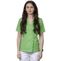 Bluza Medicala Tip Kimono Dama Kira Premium, Inchidere Capse Si Cordon, 2 Buzunare, Verde Absint, XL
