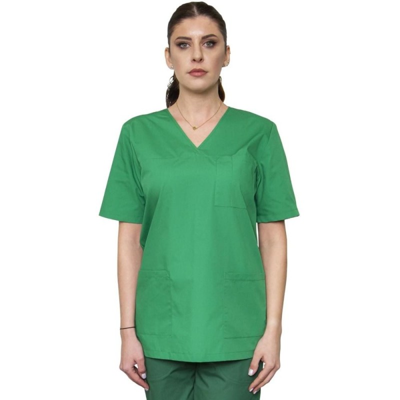 Bluza Medicala Unisex Ved Clasic, Maneca Scurta, 3 Buzunare, Verde deschis, XS