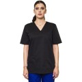 Bluza Medicala Unisex Ved Premium, Maneca Scurta, 3 Buzunare, Negru, M