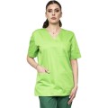 Bluza Medicala Unisex Ved Premium, Maneca Scurta, 3 Buzunare, Verde Absint, S