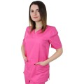 Bluza Unisex Guler V, Tercot 140g, Roz Inchis, Marime S