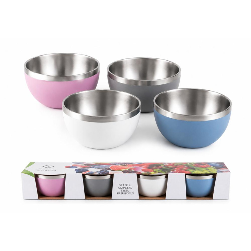 Bol din Inox pentru Gustari, Diverse Culori, Grunberg, 11.50 x 5.50 cm, 4 Bucati