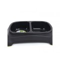 Bol Dublu pentru Mancare Caini Eco Double Bowl, Negru, 2 x 950 ml