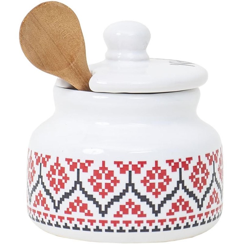 Bol si Lingurita pentru Miere, Model Romania, Inaltime 12 cm, 300 ml