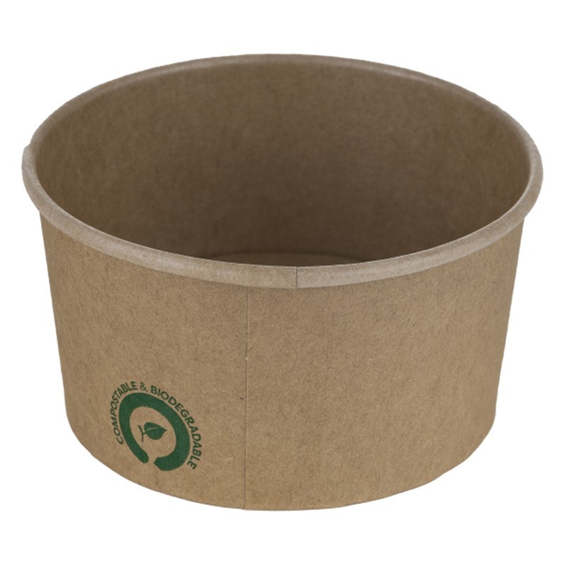 Boluri Carton, Biodegradabile, Compostabile PLA Kraft, Diametru 86 mm, 160 ml, 50 buc