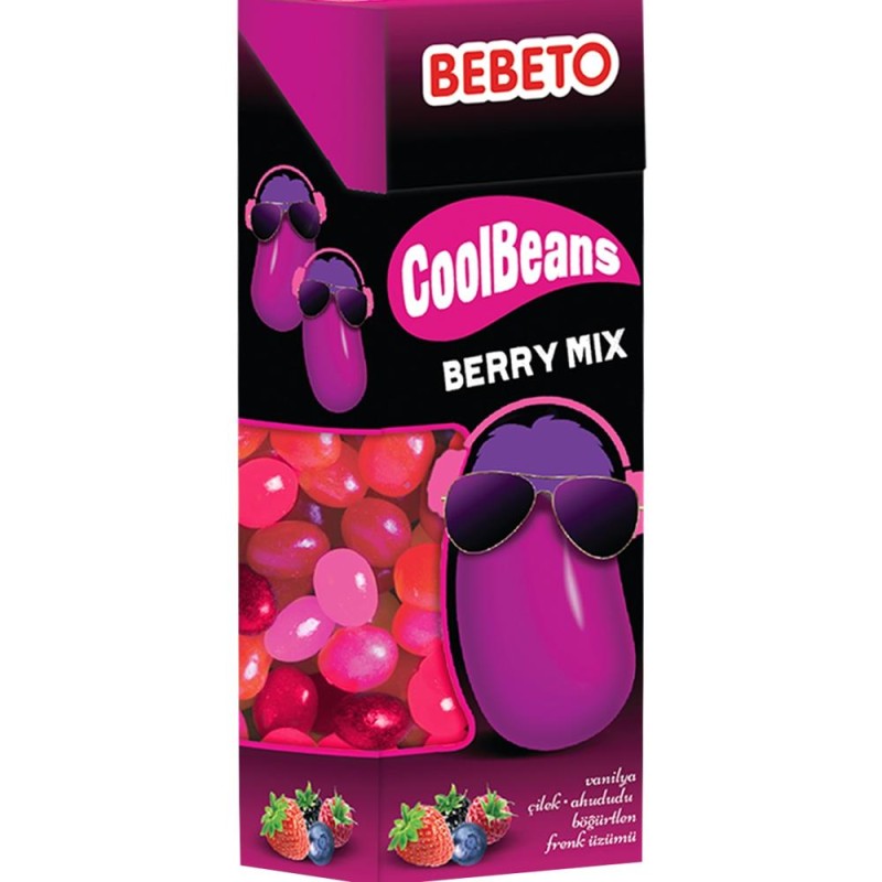 Bomboane Bebeto Cool Beans Mix de Fructe de Padure, 30 g