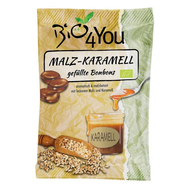 Bomboane Bio cu Malt din Orz si Caramel, 75g Bio4you