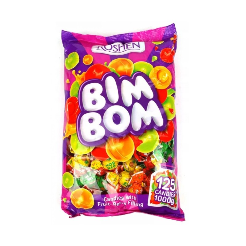 Bomboane cu Umplutura de Fructe Roshen Bim-Bom, Diverse Arome, 1 kg