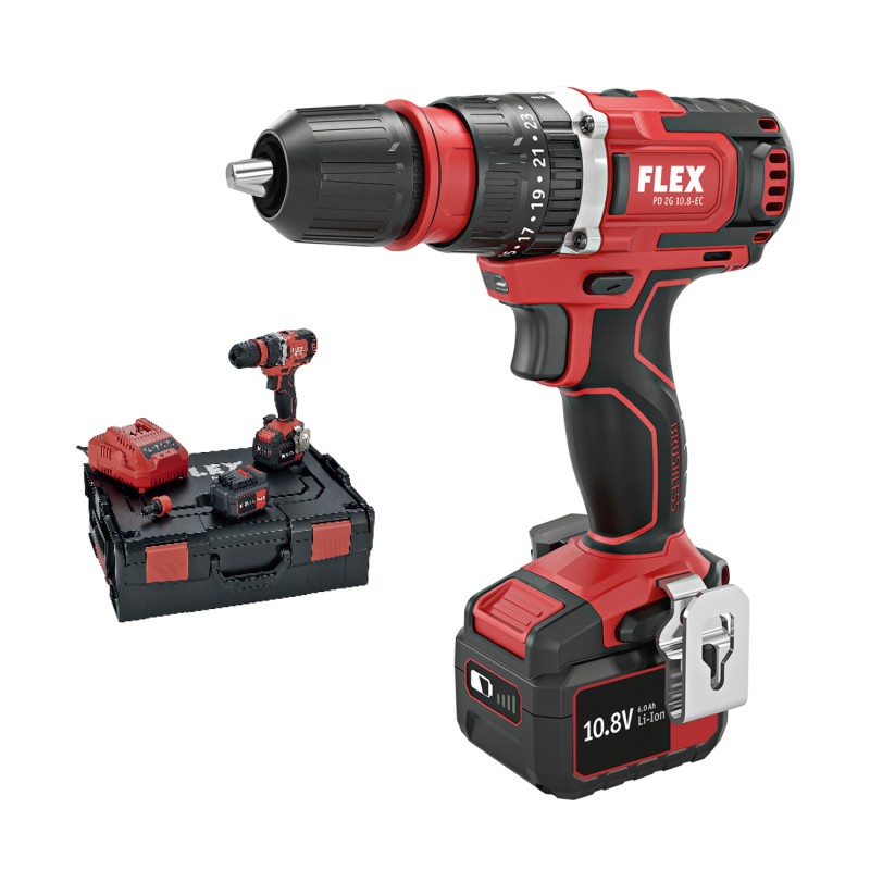 Bormasina cu Percutie si Motor fara Perii Model Pd 2g 10.8 Ec, fara Acumulator, 450/1700 Rpm, Mandrina 1.5 - 13 MM, Gauri